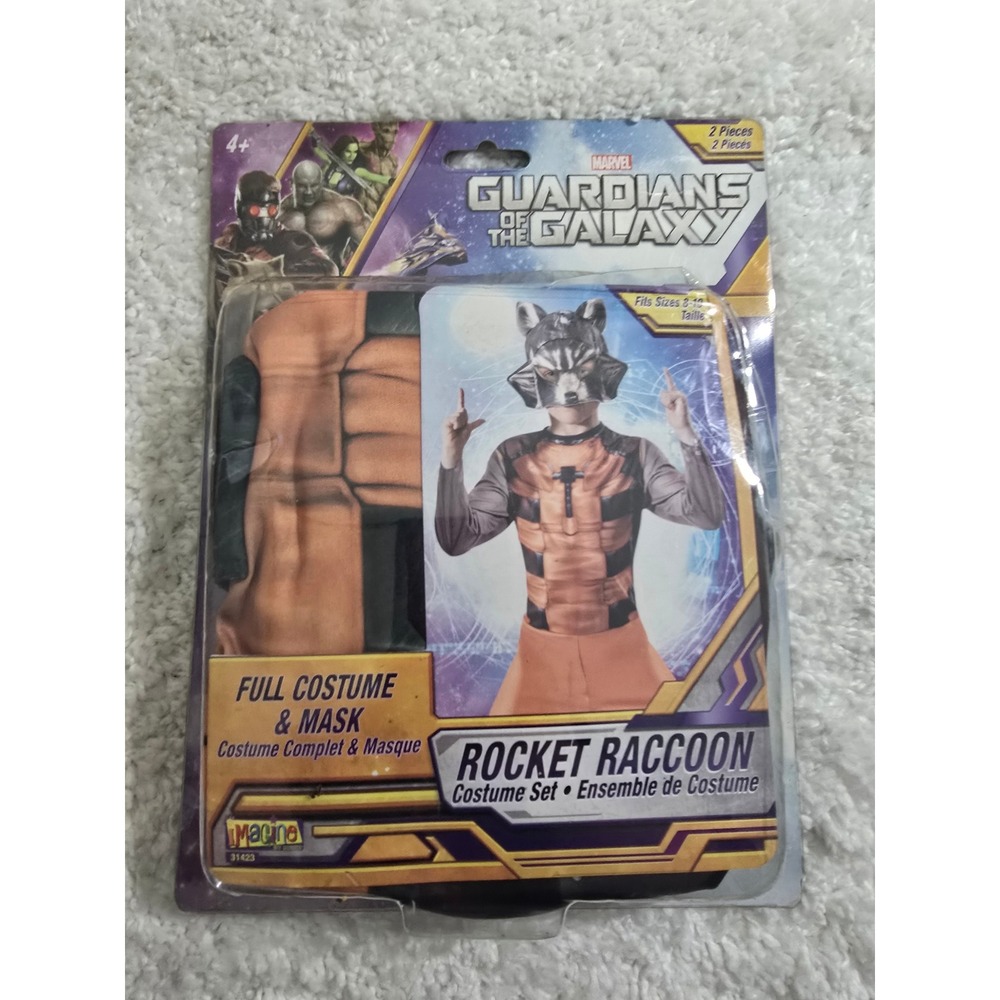 Marvel Guardians of the Galaxy Rocket Raccoon Costume Mask Set Kids Size 8-10